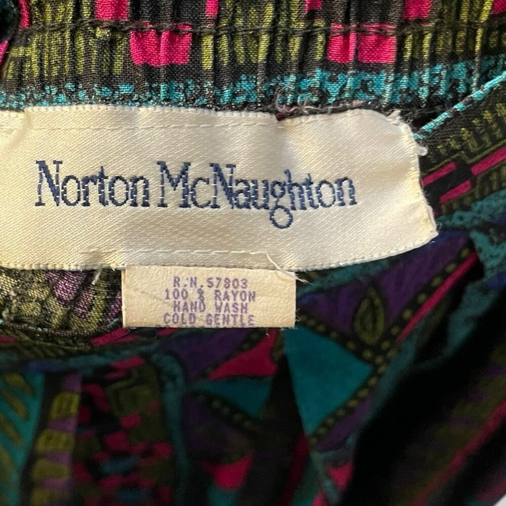Norton McNaughton Multicolor Geometric Midi Skirt - Teal, Magenta, Blue - Picture 8 of 11